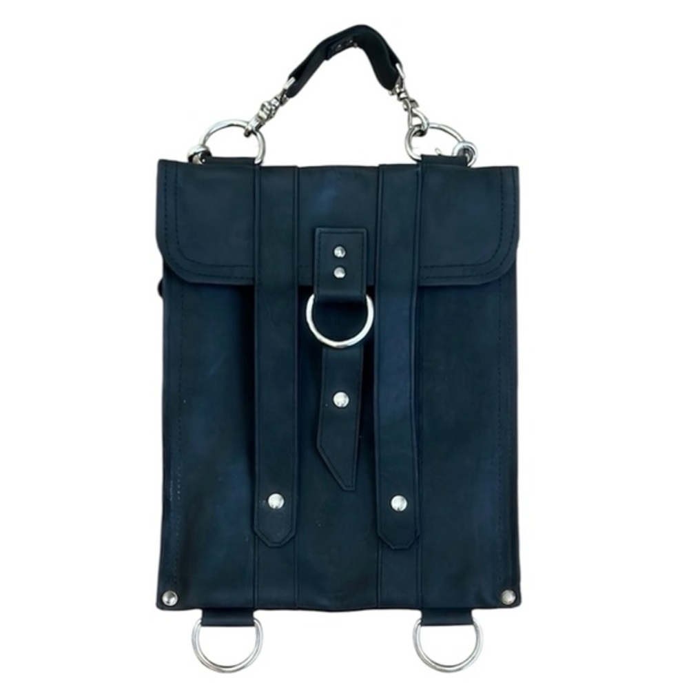 Copper River Company Baxter Messenger Crossbody Black Leather Bag unisex